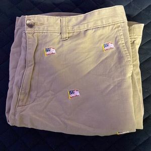 LandsEnd Fourth of July American flag khaki shorts